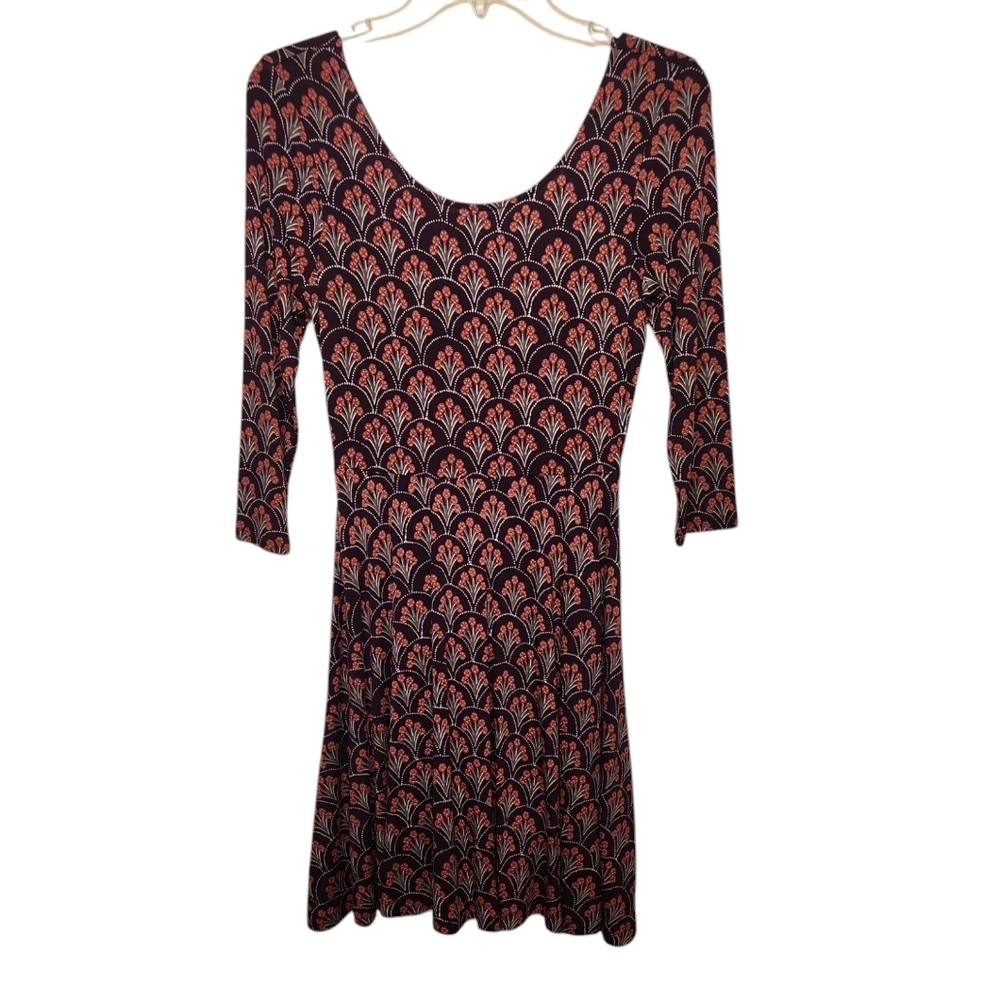 EXPRESS Women's Mauve/Pink Floral Fit And Flare A-line Skater Dress Size XS